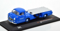   Mercedes Benz Renntransporter Blue Wonder Car Transporter 1955 Blue IXO 1:43 RAC342