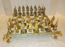 Эксклюзивные Большие шахматы ’Россия’ Бронза Золото Серебро Оникс Мрамор 52,5х52,5 см Винтаж Раритет