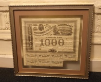 Картина Панно Банкнота 1000 Долларов КША Конфедерация США 1861-1865 гг. Винтаж 52,5 х 48,5 см
