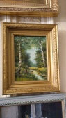 Картина "Лес" художник В. Гераскин 1997 г Антиквариат Винтаж Размеры 27,5 х 32,5 см