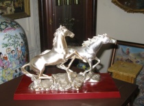 Скульптура Большая "Лошади" Серебро Эксклюзив Linea Argenti Италия Антиквариат Сувенир Винтаж 32 см