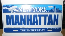 Номерной знак Номер Автомобильный США Нью Йорк Манхэттен USA New York Manhattan МЕТАЛЛ 30х15 см