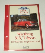 Каталог Буклет Приложение фирмы Atlas к модели Вартбург Wartburg 313 / 1 Sport