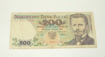 Купюра Польша Двести 200 Злотых Polski Zloty 1988 год EL
