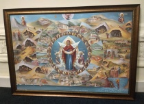 Панно Икона Картина "Афонские святые" 96,5 х 69 см